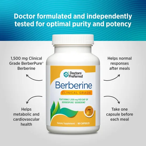Miniatura 2 de Suplemento clínico de Berberina DOCTORS' PREFERRED - Formulado por médicos 1500 mg por porción diaria 180