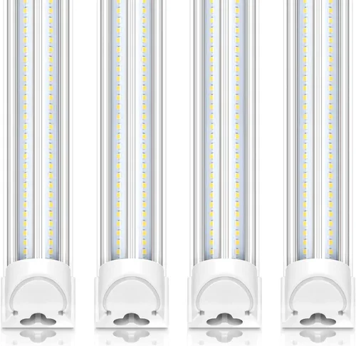 Miniatura 23 de Barrina T8 Luz LED para Taller 4 Pies, 40W 5500LM 5000K, Cubierta Transparente, Luces de Techo para Garaje, Lámpara LED en Forma de V, Luces
