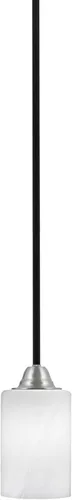 Miniatura 82 de Toltec Lighting Paramount - Mini colgante de 1 luz en acabado negro mate con cristal de arte perla de 7 pulgadas y estilo negro