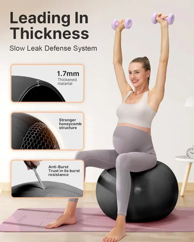 Miniatura 3 de YOTTOY Pelota de Embarazo - Pelota de Nacimiento de 1.8mm de Grosor para Fisioterapia Materna y Preparación del Parto, Yoga y Ejercicio