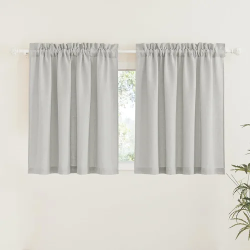 Miniatura 25 de RYB HOME Cortinas extralargas de 108 pulgadas de largo, transpirables con bolsillo para barra, cortinas traslúcidas blancas para sala de estar