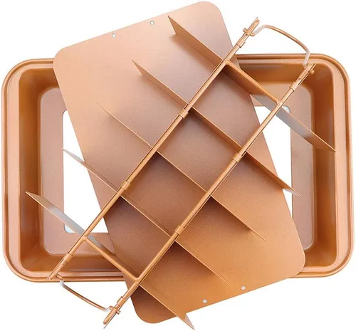 L-Lei Sartenes antiadherentes para brownie con divisores, bandeja para hornear brownie de 18 celosías, utensilios para hornear al horno, molde para