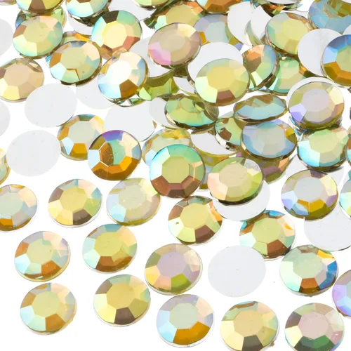 Miniatura 18 de John Bead 400 piezas de diamantes de imitación redondos acrílicos de 0.472 in (SS50), color verde, acrílico con parte trasera plana para hacer