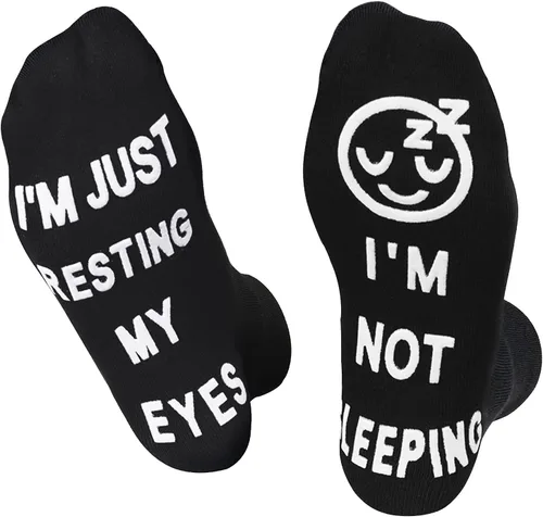 wotemlur Birthday Gifts for Men Dad Husband Grandpa Funny Socks Father's day Christmas I'm Not Sleeping Resting My Eyes