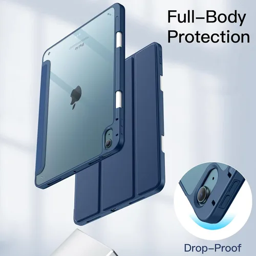 Miniatura 4 de JETech Funda para iPad Air de 11 pulgadas M3/M2 (2025/2024), iPad Air 5/4 (2022/2020 5ª/4ª) con soporte para lápiz, parte trasera transparente, Azul