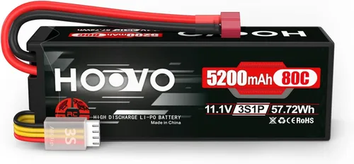 HOOVO 3S Lipo Batería 11.1V 80C 5200mAh RC Batería Caso Duro con T Plug para RC Coches RC Camión Helicóptero Avión