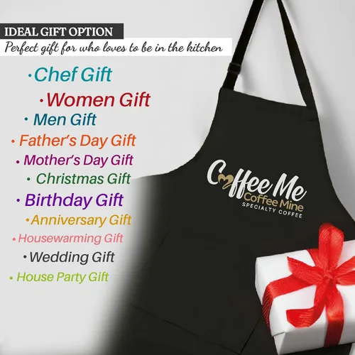 Miniatura 9 de Delantal Personalizado con Nombre y Logo de Kenzal, Delantal de Cocina y Barbacoa para Mujeres y Hombres, Delantal de Chef Personalizado