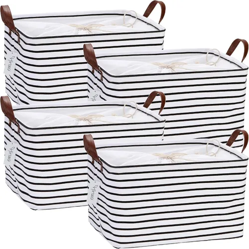Miniatura 46 de Hinwo 31L Bolsas de almacenamiento grandes, organizadores de armario y almacenamiento, cestas de estante, cestas de almacenamiento plegables