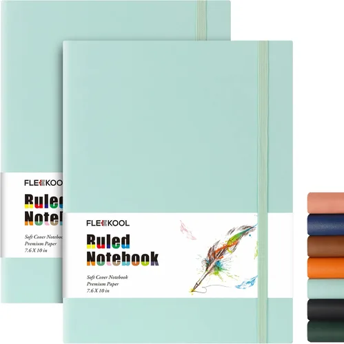 Miniatura 14 de Diarios de negocios, paquete de 2 cuadernos B5 de rayas universitarias de tapa suave grande con papel rayado grueso de 100gsm, 376 páginas