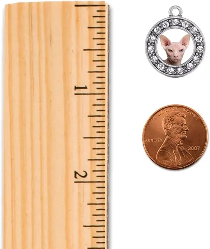 Miniatura 2 de Inspired Silver - Bonita bandera estadounidense - Adorno de Navidad plateado - Adorno de árbol de Navidad con dije circular con circonita cúbica