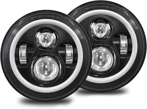 Faros delanteros LED redondos de 7 pulgadas con adaptador Switchback para señal de giro ámbar blanca DRL compatible con Jeep Wrangler JK JKU
