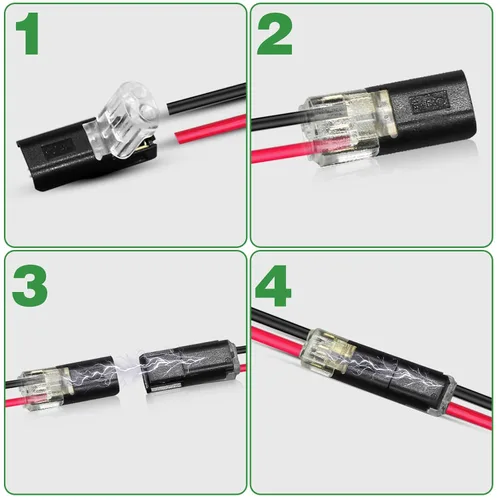 Miniatura 3 de 20 piezas conectores enchufables de doble cable, conectores de tira de luz LED, 2 pines, conectores de tira de luces LED, conector de cable de bajo