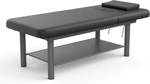 pouseayar Cama de masaje estacionaria profesional resistente, amplia mesa de masaje estacionaria con respaldo para mesa de tratamiento, terapia Negro