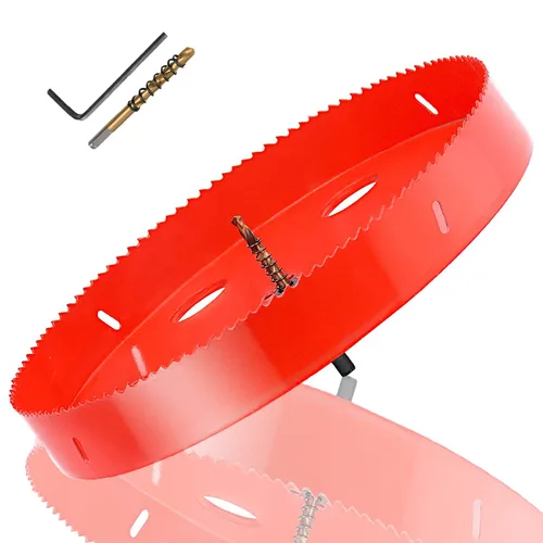 Miniatura 9 de Sierra de agujero bimetálica de 10 pulgadas, cortador de agujeros HSS, resistente para perforar madera, plástico, madera contrachapada, techo