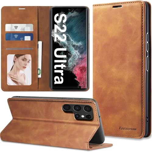Miniatura 16 de Funda de piel con tapa para Samsung Galaxy Z Flip 3, con protección de bisagra, delgada y magnética tipo cartera [1 tarjetero], funda protectora a