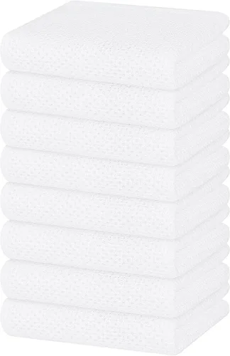 Miniatura 31 de Homaxy Paños de cocina de 100% algodón con tejido de gofre, ultra suaves, absorbentes, de secado rápido, 12 x 12 pulgadas, paquete de 6, amarillo