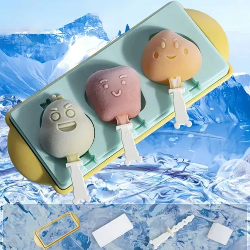 Miniatura 8 de AuraGlor Juego de 3 moldes de silicona para paletas para niños, moldes de silicona para hacer helados, moldes para hacer helados, accesorios