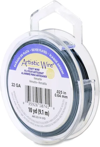 Miniatura 139 de Artistic Wire, alambre para manualidades de calibre 22 bañado en plata, resistente a las manchas, color cobre, blanco, 9,1 m