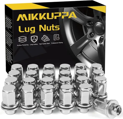 Miniatura 10 de MIKKUPPA 20 piezas de tuercas de llanta M12 x 1.25 – 37 mm 13/16 Hex OEM estilo mag con arandela de fábrica, tuercas negras de reemplazo para rueda