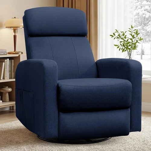 Miniatura 12 de Korser Sillas reclinables eléctricas giratorias para adultos, mecedora eléctrica para guardería, silla reclinable con bolsillo lateral clasificado