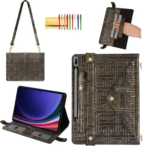 Miniatura 54 de Bolso Funda para Samsung Galaxy Tab S10 FE/S9 FE 10.9"/S9/S8/S7 11", Techcircle Folio con Soporte Cruzado, Billetera con Ranura para Lápiz S Pen