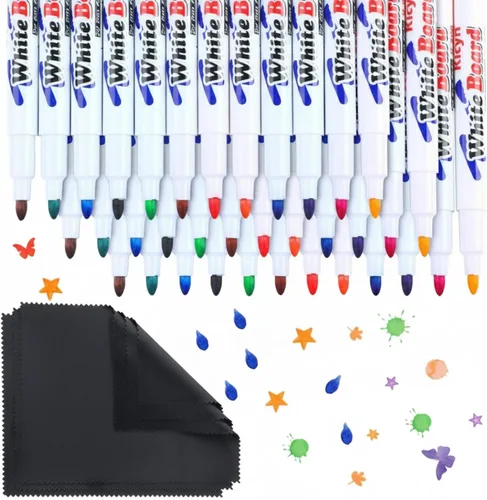 Teling Paquete de 36 bolígrafos mágicos flotantes para niños, 12 colores, para crear marcadores de pintura al agua con toalla, arte de bricolaje,