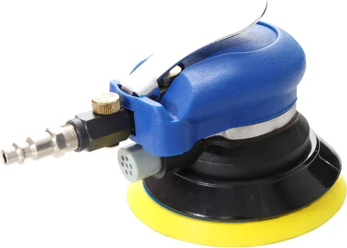 Miniatura 2 de Lijadora orbital aleatoria de aire profesional, lijadora de palma neumática de doble acción resistente (5 pulgadas, azul)