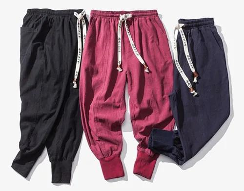 Miniatura 4 de LifeHe Pantalones harén holgados de lino para hombre