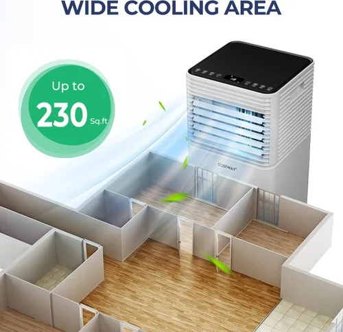 Miniatura 2 de COSTWAY - Aire acondicionado portátil, unidad de aire acondicionado de 8000 BTU para espacios de hasta 230 pies cuadrados, con control remoto