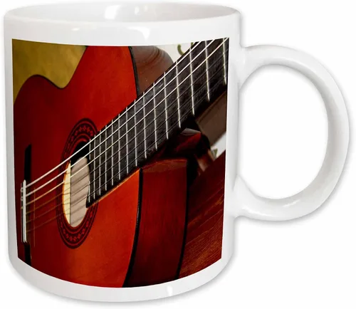 Miniatura 11 de 3dRose mug_112274_4 "Closeup Of A Classical Guitar" Taza de dos tonos, 11 onzas, negro/blanco