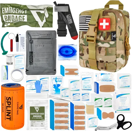 CareTac IFAK Kit de primeros auxilios y trauma con torniquete CAT Gen 7 – Kit médico táctico de grado militar que incluye vendaje israelí, sello de