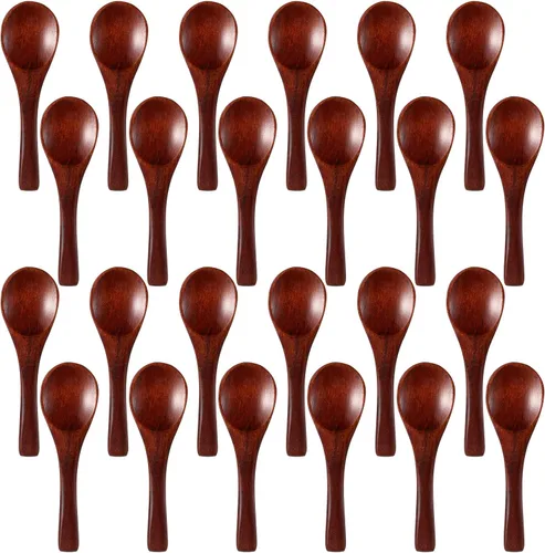 Miniatura 13 de Boao 50 Pzas Cucharas Pequeñas de Madera, 3.5'' L, Mini Cucharas Pequeñas de Madera Natural Cucharaditas Pequeñas para Frascos Azúcar Cremera Miel