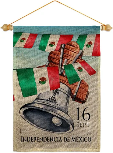 Miniatura 13 de Bandera de jardín del Día de la Independencia de México, nación regional, internacional, país, área particular, pequeña, decorativa, regalo, patio