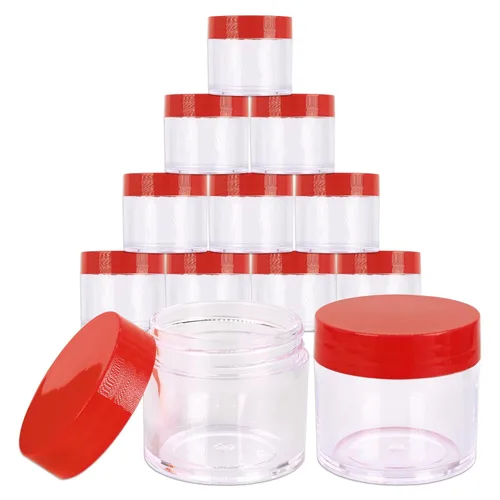 Miniatura 31 de Beauticom 1.06 oz/1.0 fl oz (1 fl. oz.) Tarros de plástico transparente de doble pared a prueba de fugas con tapas superiores planas para cremas, Oro