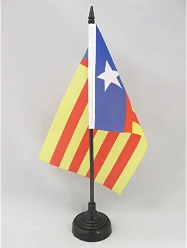 Miniatura 28 de Bandera de mesa de Andalucía 4'' x 6'' - Bandera de escritorio de la región española de Andalucía 5.9 x 3.9 in - Barra y base de plástico negro - AZ