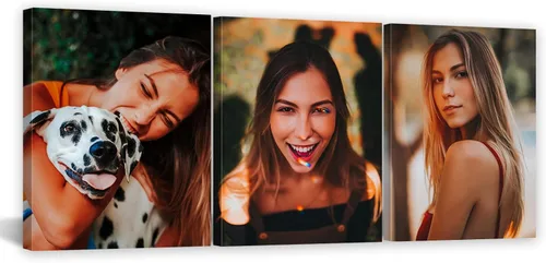 Miniatura 22 de CCWACPP Arte personalizado en lienzo con 3 fotos de retratos familiares de perros para boda, impresiones en lienzo, póster personalizado, decoración