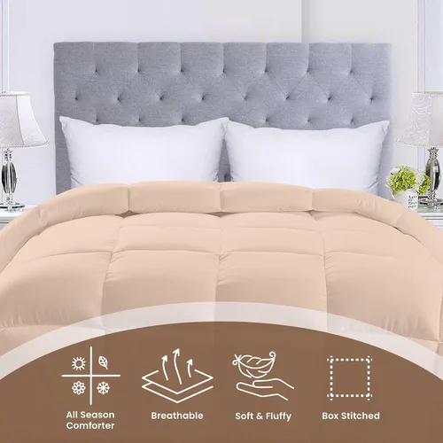 Miniatura 3 de Utopia Bedding Edredones tamaño Queen, relleno de edredón para todas las estaciones, edredón alternativo de plumón cosido en caja con pestañas