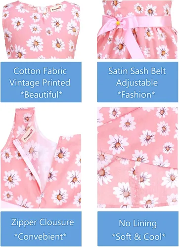 Miniatura 196 de Vestido de verano para niña, de algodón, con diseño floral