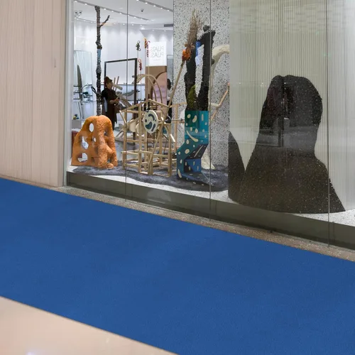 Miniatura 2 de DYNAMI Alfombra gruesa azul para pasarela, 3 x 33 pies, 360 GSM, 0.197 in, antideslizante, para bodas, decoración de eventos especiales, doble cara
