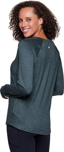 Miniatura 4 de RBX Active - Camiseta de manga larga para mujer, súper suave, con teñido espacial, para correr