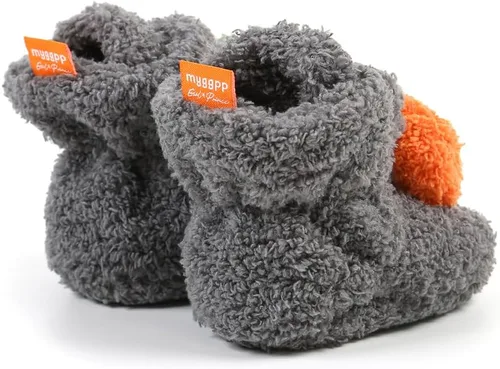 Miniatura 3 de COSANKIM Botas de forro polar antideslizantes para bebés recién nacidos, calcetines de invierno para niños y niñas, zapatos de cuna cálidos