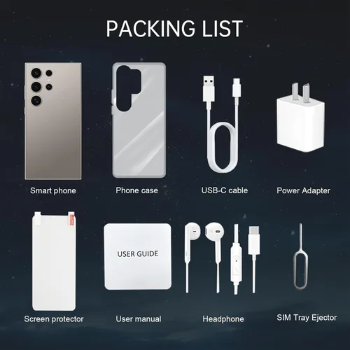 Miniatura 8 de Teléfono celular desbloqueado C24U 5G, teléfono inteligente Octa-Core Android 13, 8GB+256GB teléfono de desbloqueo, batería de 6800mAh, 6.8 pulgadas