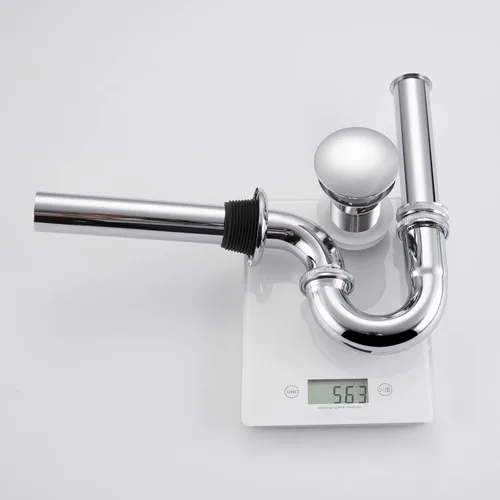 Miniatura 7 de Trampa para botella de tapón para fregadero de baño, en forma de U, kit completo de drenaje de entrada deslizante de 1-1/4 pulgadas, juego de Cromo