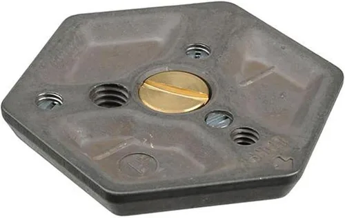 Miniatura 2 de Manfrotto Placa de montaje hexagonal de liberación rápida 130-38 con rosca de 3/8 pulgadas y tornillo de montaje empotrado