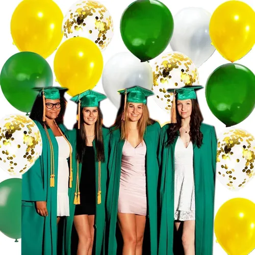 Miniatura 6 de Decoraciones de fiesta de graduación verde y amarillo 2026/decoraciones de graduación verde amarillo clase de 2026/globos verdes amarillos/ globo