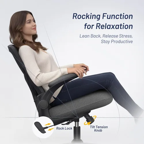 Miniatura 6 de Silla de escritorio de oficina para largas horas y alivio del dolor de espalda, cojín de espuma moldeada de 4 pulgadas de grosor, soporte lumbar