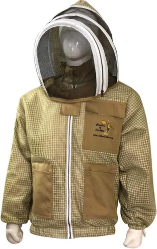 Miniatura 6 de Ropa y cuero Chaqueta ventilada de apicultura de 3 capas de protección completa Apicultores Chaqueta de abeja ultra ventilada con velo de esgrima