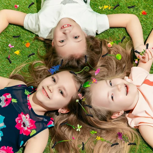 Miniatura 3 de 50 pinzas para brotes de hierba, horquillas de flores para mujeres, niñas, niños, fiesta, escuela