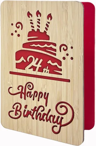 Miniatura 8 de Tarjeta de felicitación de feliz cumpleaños número 21, tarjeta de cumpleaños hecha a mano, tarjetas de felicitación de madera, tarjeta de cumpleaños