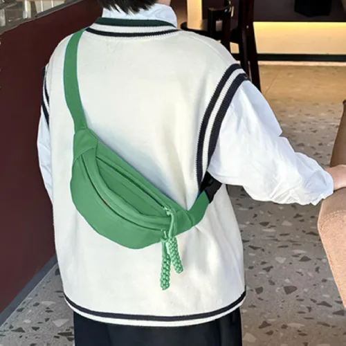 Miniatura 3 de Riñonera de mezclilla de moda, riñonera casual para viajes deportivos para niñas y niños, Verde, Talla única